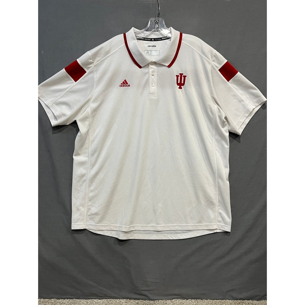 Adidas Indiana Hoosiers Polo Shirt Mens 2XL Red White Climalite 2 Pack - Picture 4 of 12